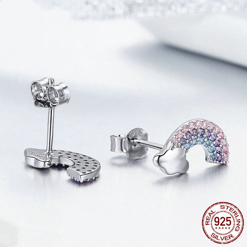 Rainbow S925 Sterling Silver Stud Earrings