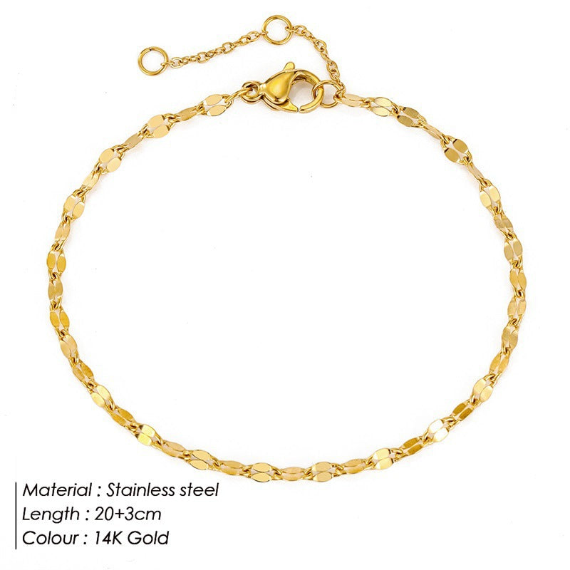 New Non-fading Niche Women's Stainless Steel Anklets