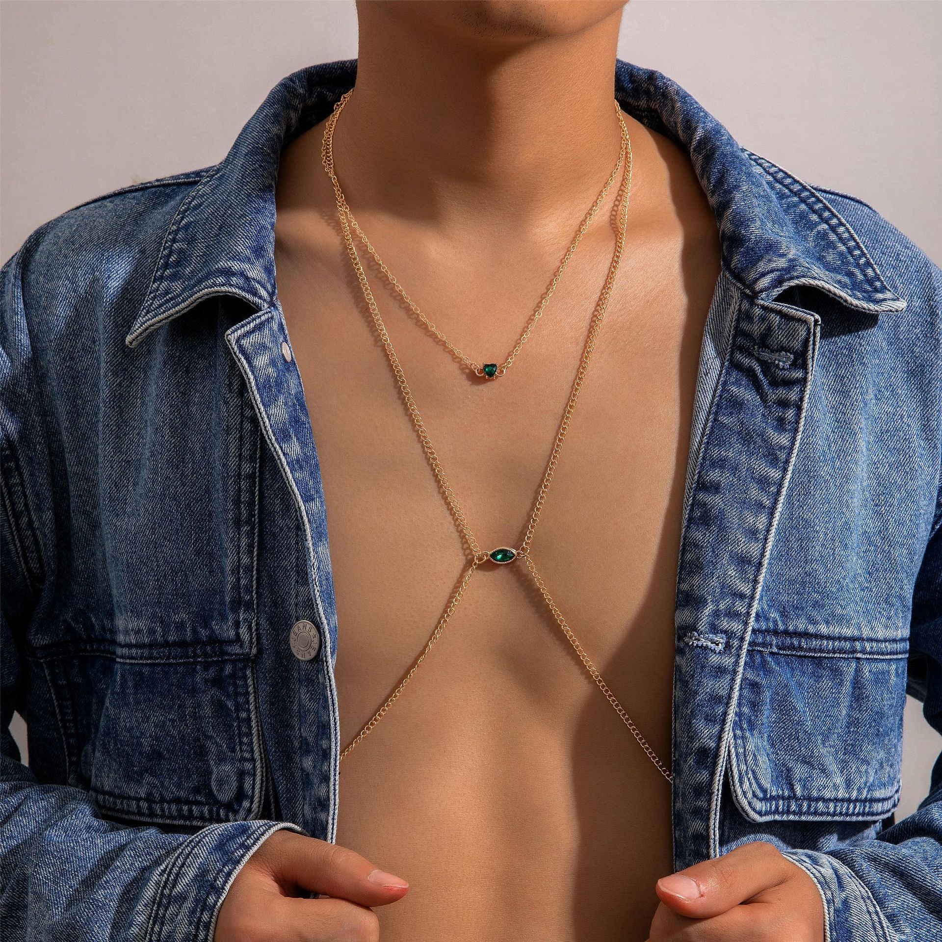 Trendy Simple Men's Body Chains Necklace