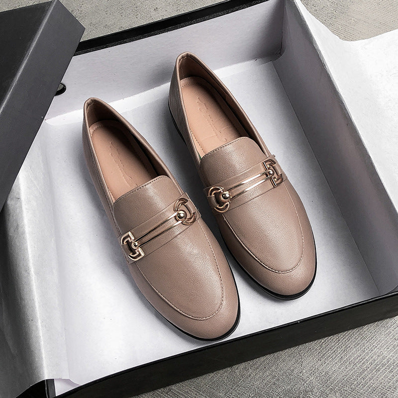 Small Leather Shoes For Women British Women's Shoes Slip-on