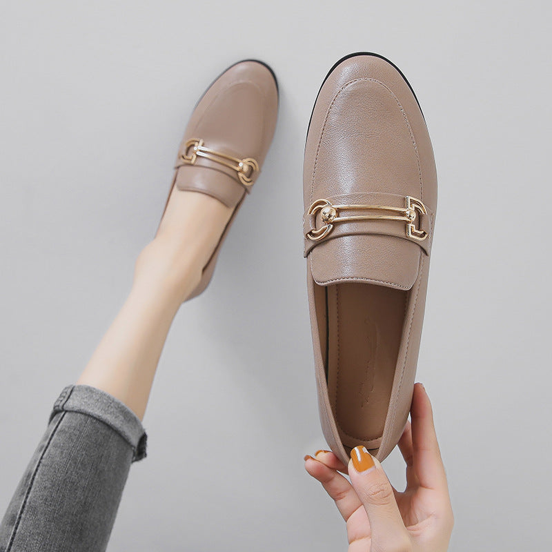 Small Leather Shoes For Women British Women's Shoes Slip-on