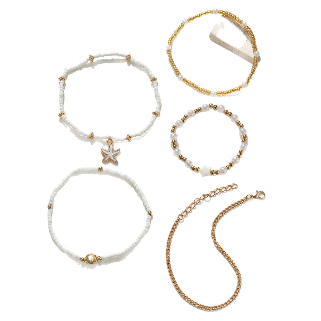 5 Pieces Suit Fashion Anklets For Women